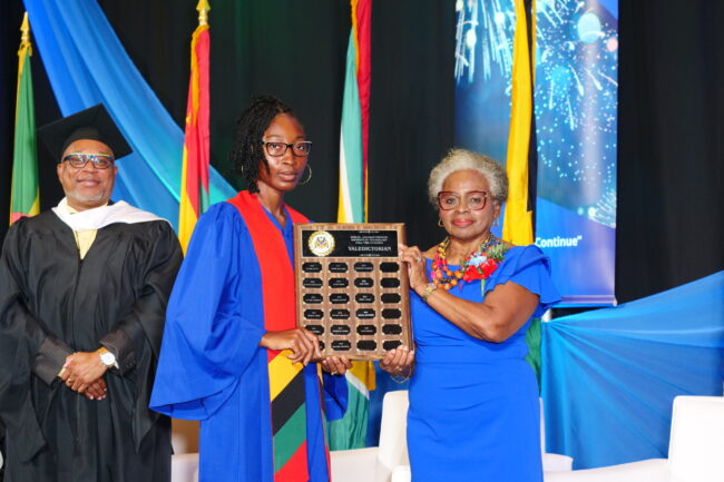 Thea Drakes earned a Diploma in Agriculture which she received from SJPI Chairman Coreen Kennedy-Taitt